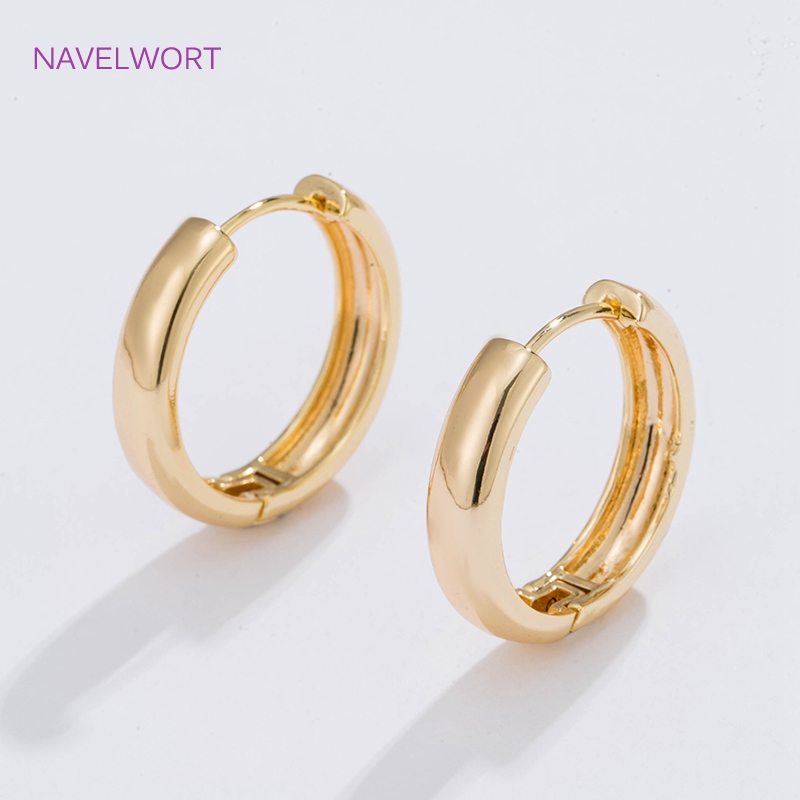 Women Accessories Earrings - 6 Sizes Gold Plated Circle Hoop