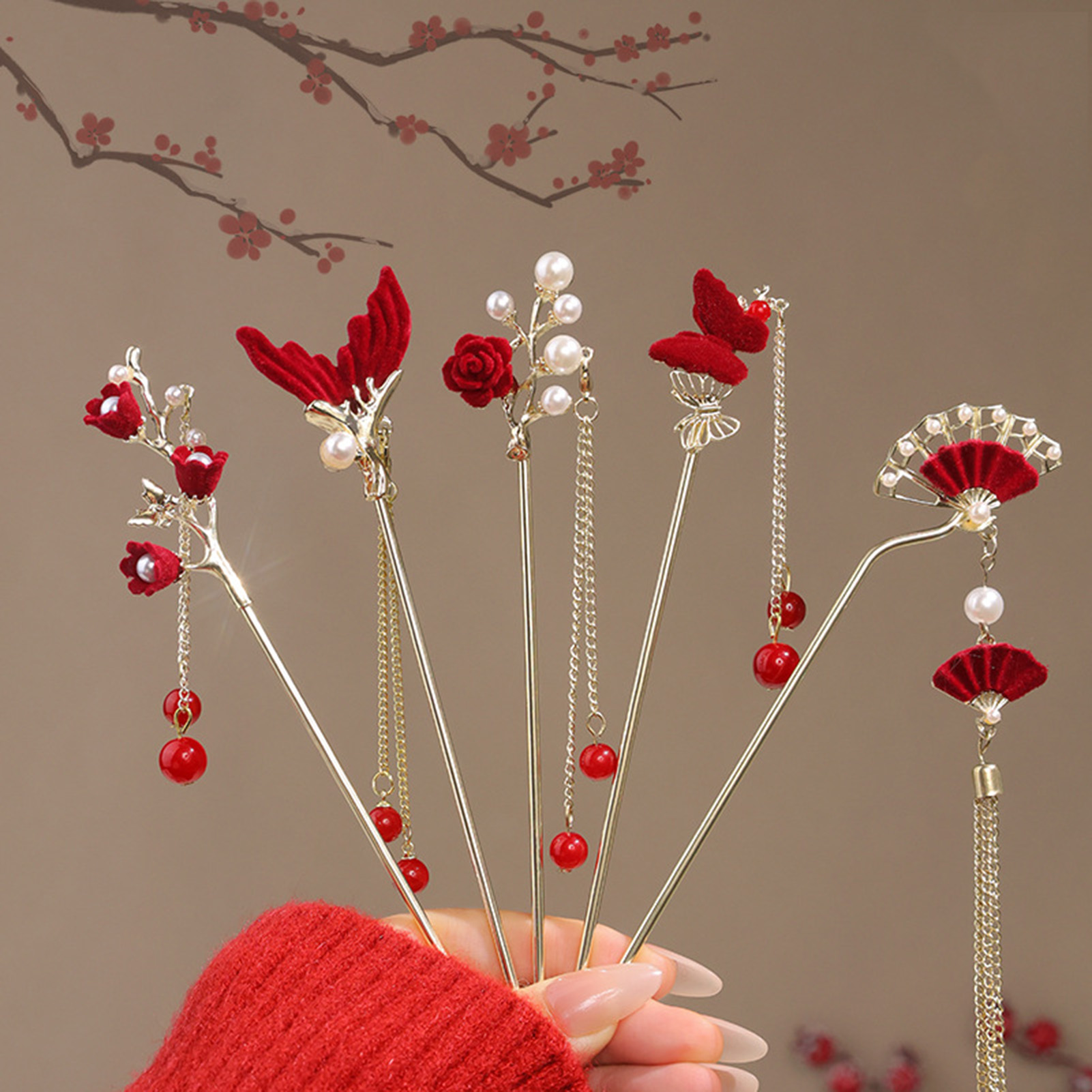 Women Accessories For Hand - Chinese Style Rose Flower Hair Stick