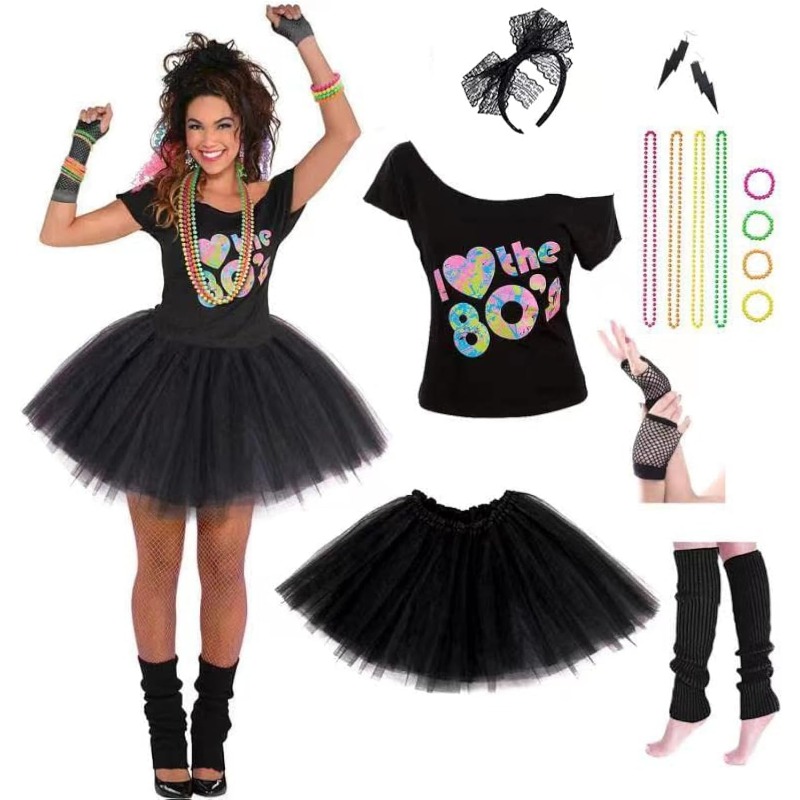 Women Accessories Earrings - Women's 80s Costumes with Accessories Set