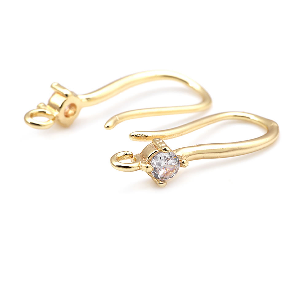 18K Gold Color Brass with Zirc - Women Accessories Earrings ulasan dan harga