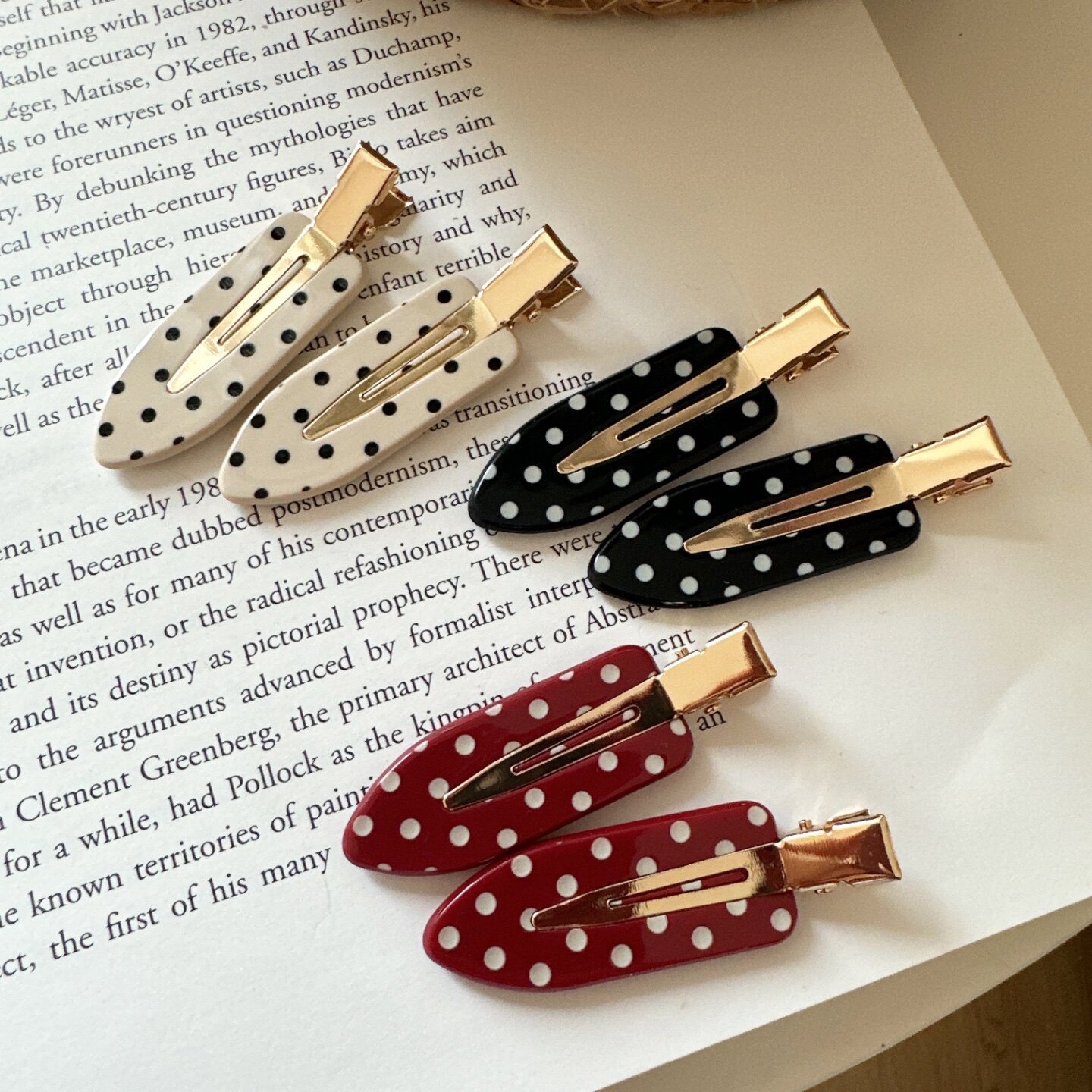 Vintage Polka Dot Hair Clips f - Women'S Vintage Accessories ulasan dan harga