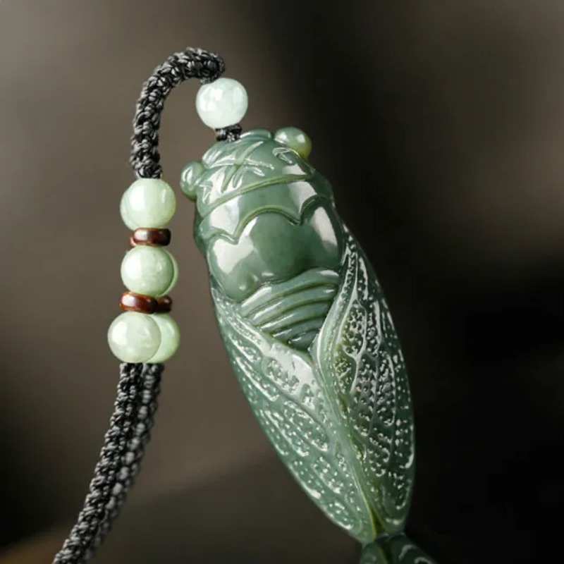 Natural Hetian Jade Cicada Pen - Women Accessories For Hand ulasan dan harga