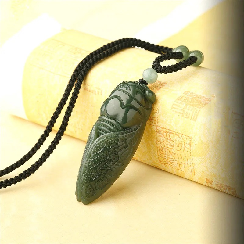 Natural Hetian Jade Cicada Pen - Women Accessories For Hand ulasan dan harga