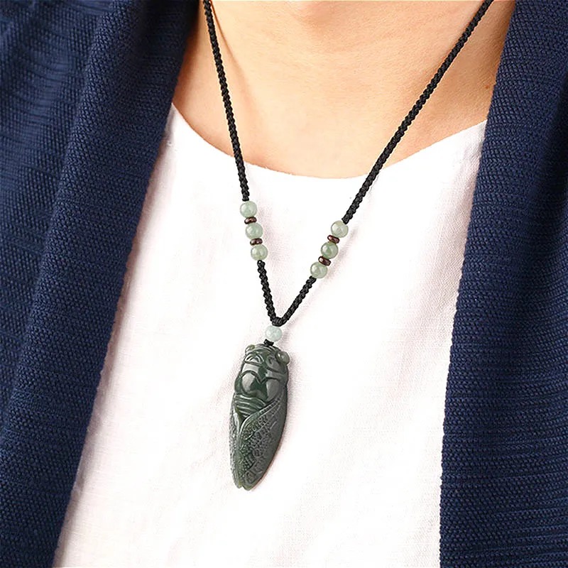 Natural Hetian Jade Cicada Pen - Women Accessories For Hand ulasan dan harga