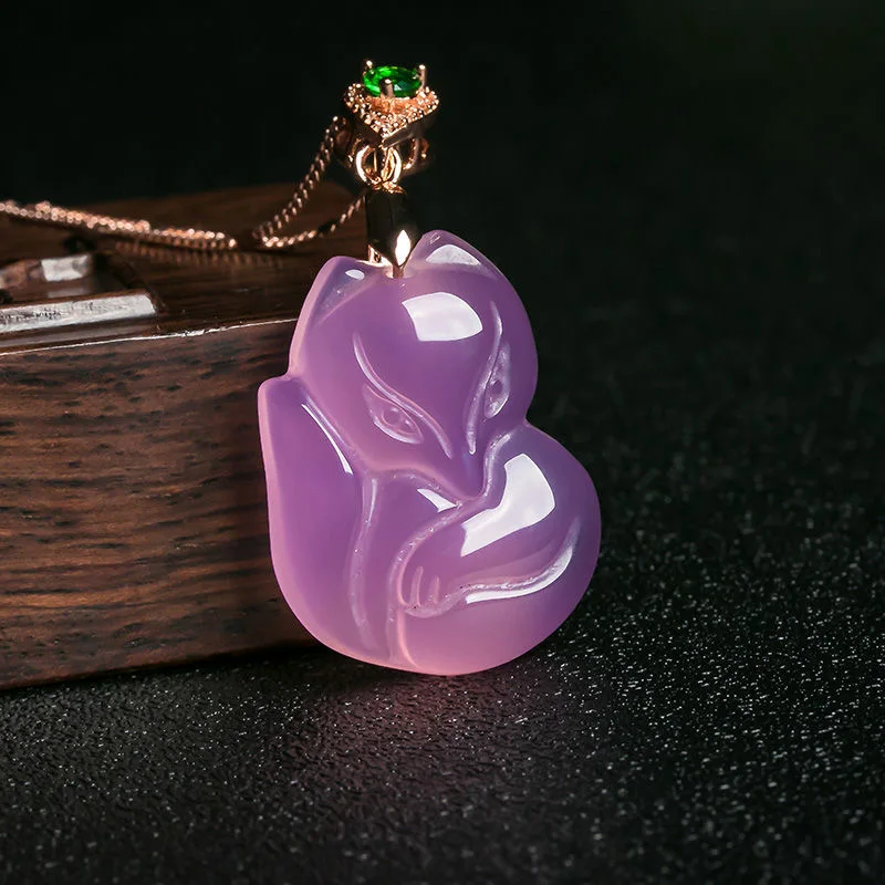 Natural Purple Agate Fox Penda - Women Accessories For Hand ulasan dan harga