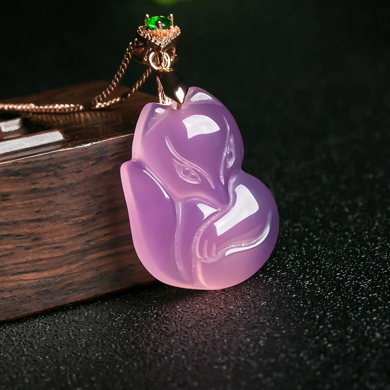 Natural Purple Agate Fox Penda - Women Accessories For Hand ulasan dan harga