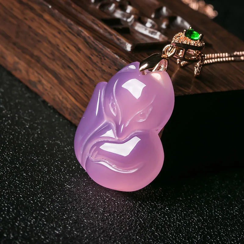 Natural Purple Agate Fox Penda - Women Accessories For Hand ulasan dan harga