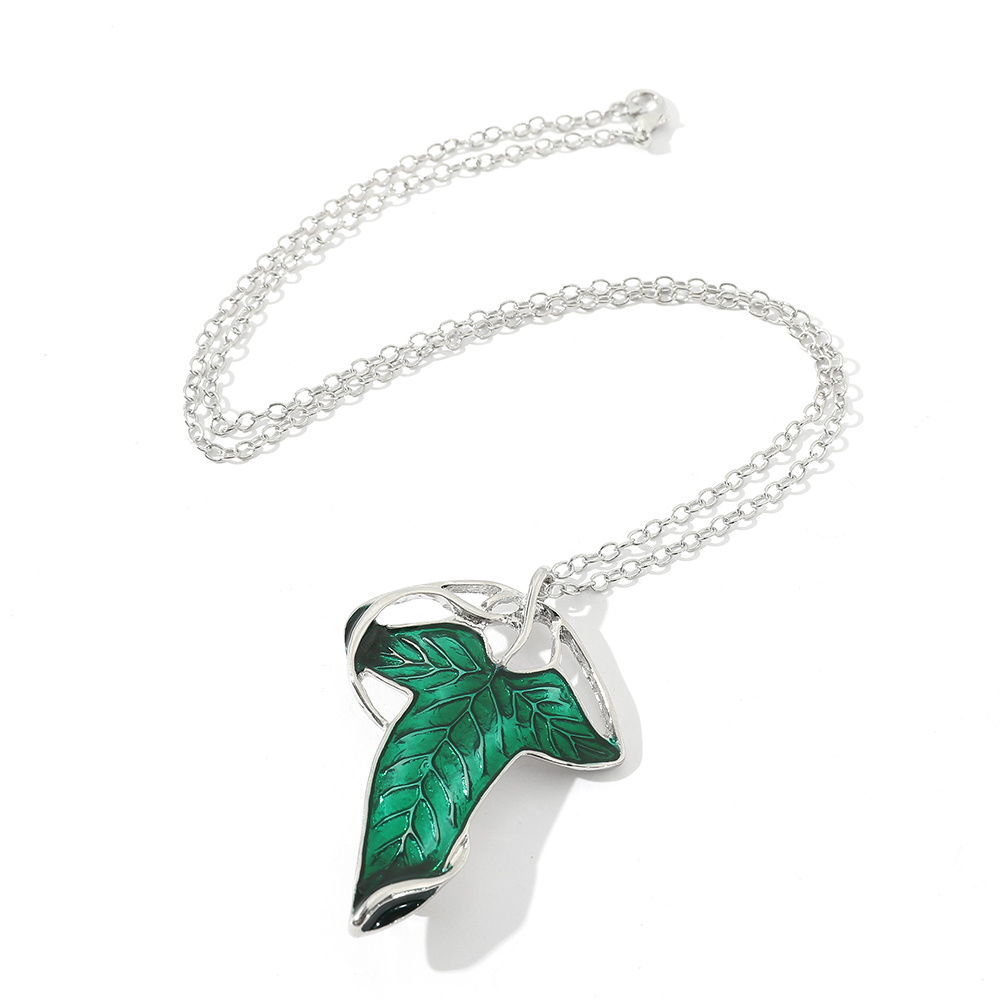 Vintage Green Leaf Pendant Nec - Women'S Vintage Accessories ulasan dan harga