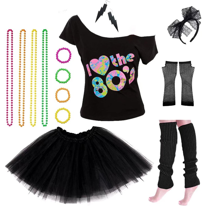 Women's 80s Costumes with Acce - Women Accessories Earrings ulasan dan harga