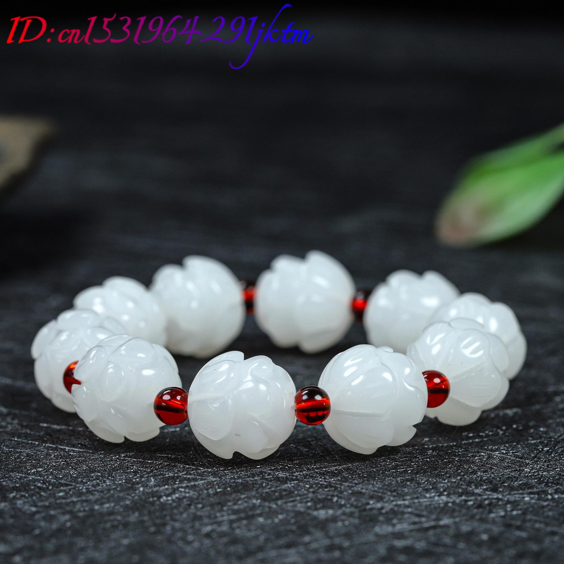 White Real Jade Lotus Bracelet - Women'S Accessories Designer ulasan dan harga