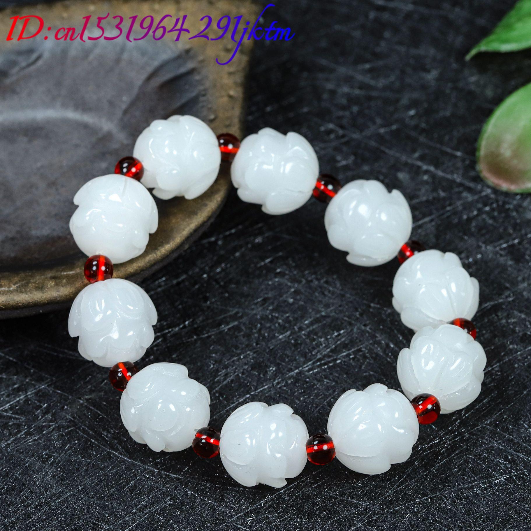 White Real Jade Lotus Bracelet - Women'S Accessories Designer ulasan dan harga