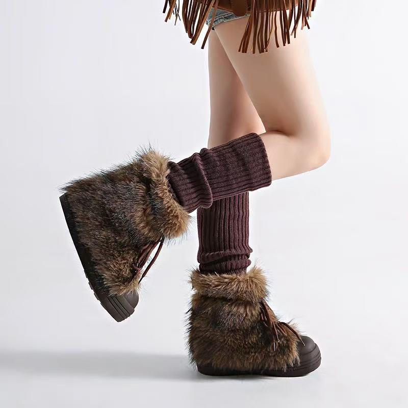 Retro Trendy Hairy Snow Boots  - Women'S Accessories Trends 2025 ulasan dan harga