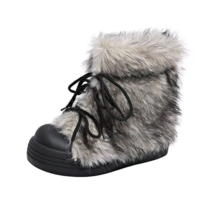 Retro Trendy Hairy Snow Boots  - Women'S Accessories Trends 2025 ulasan dan harga